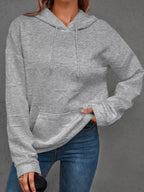 Full Size Textured Embossed Long Sleeve Hoodie Plus Size