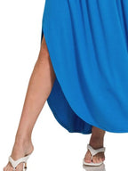 Zenana Smocked Waist Side Slit Maxi Skirt With Pockets