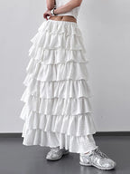 Ruffle Layered Maxi Skirt