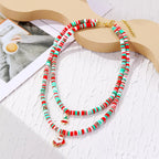 Alloy Christmas Necklace with Santa and Christmas Tree Pendant