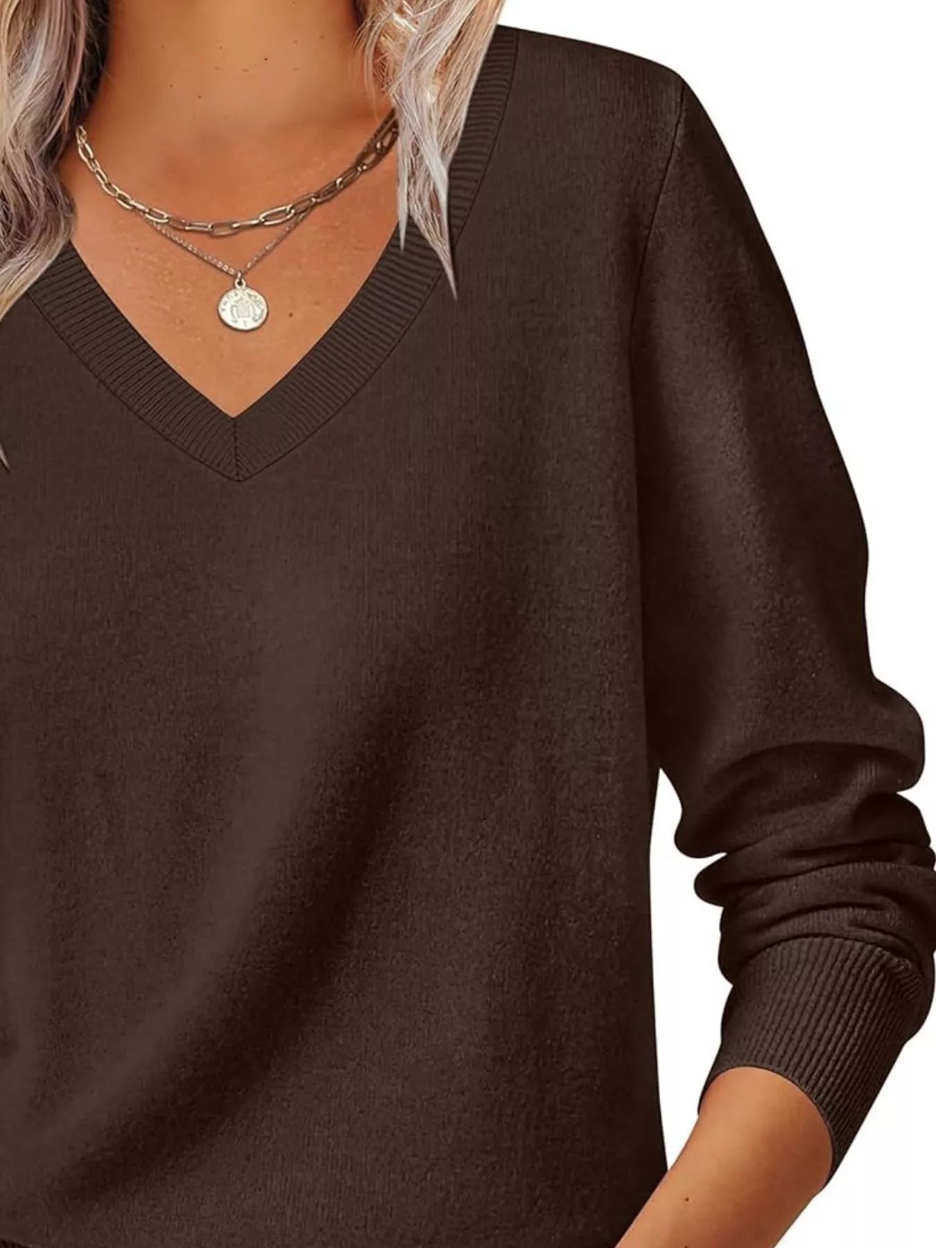 Classic V-Neck Long Sleeve Sweater
