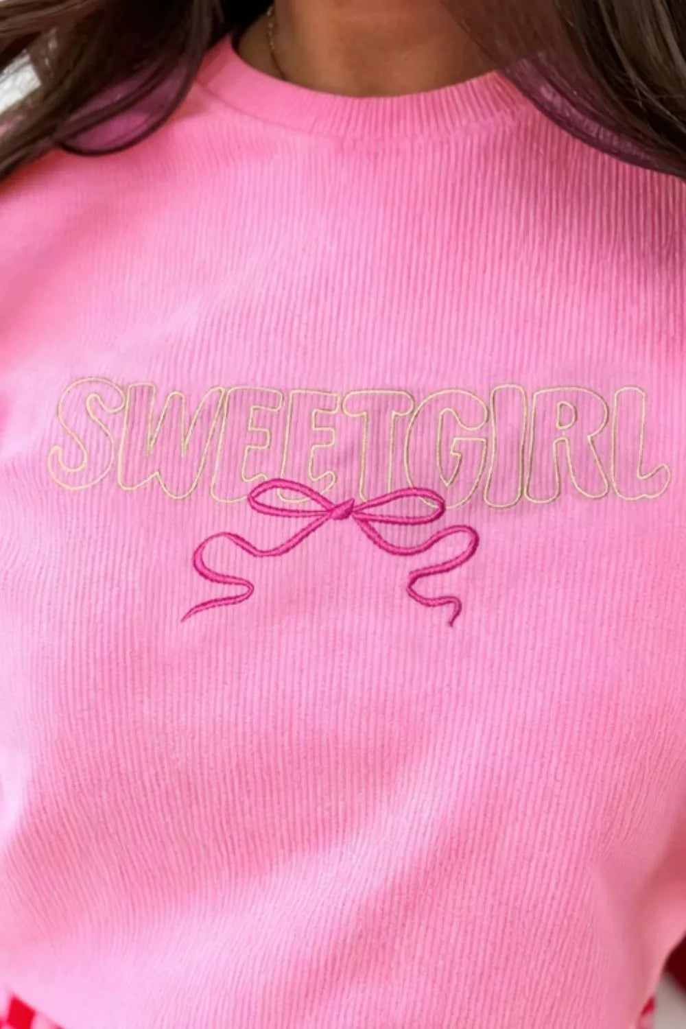Embroidered Rib Textured Top