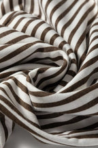 Stripe Elastic High Waist Pocketed Loose Pants