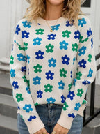 Floral Crew Neck Sweater