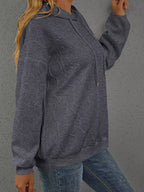 Full Size Embossed Lettering Casual Hoodie Plus Size