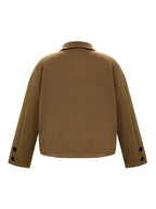 Plus Size Button-Down Cropped Outerwear