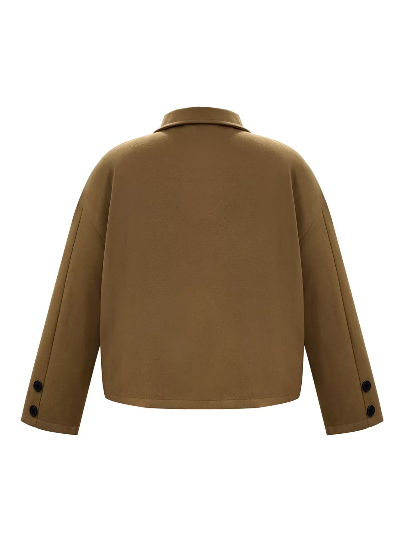 Plus Size Button-Down Cropped Outerwear