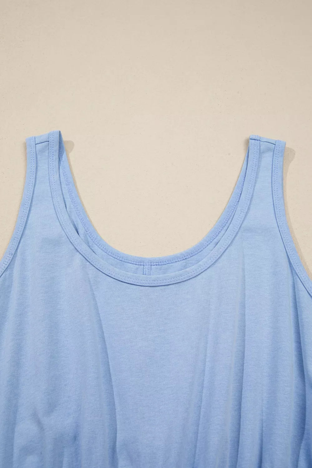Mineral Wash Elastic Waist Tank Dress with Side Pockets