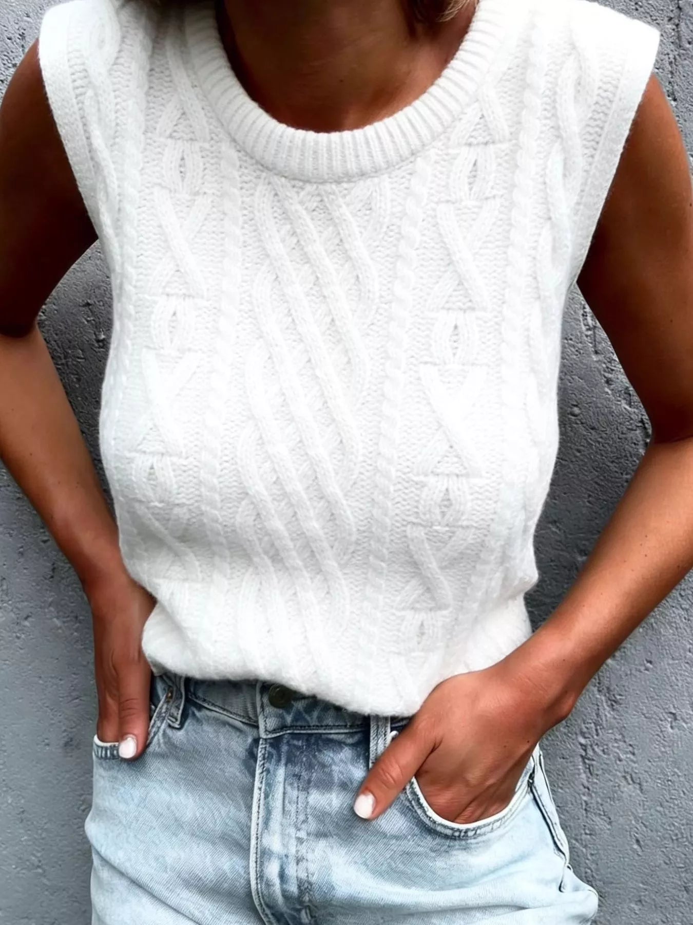 Cable Knit Sweater Vest