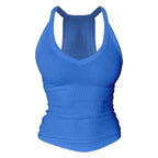 V Neck Cotton Tank Tops with Built-in Shelf Bra