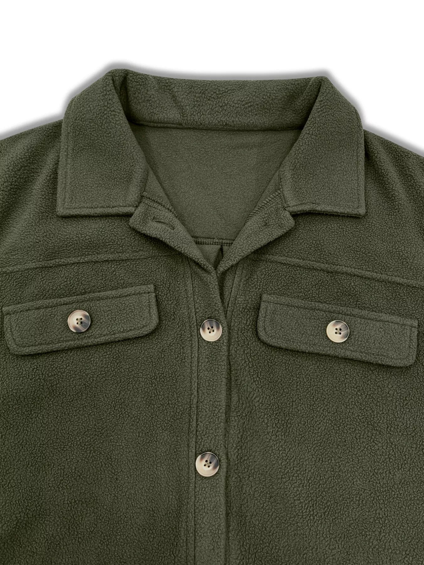 Plus Size Button-Down Dropped Shoulder Shacket