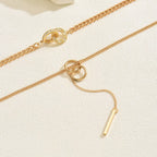 Double Layered Chain Y-Shaped Pendant Necklace