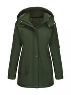 Full Size Hooded Mid-Length Windproof Outerwear Plus Size
