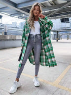 Plaid Button Up Longline Shacket