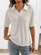 Striped Knit Short Sleeve Top