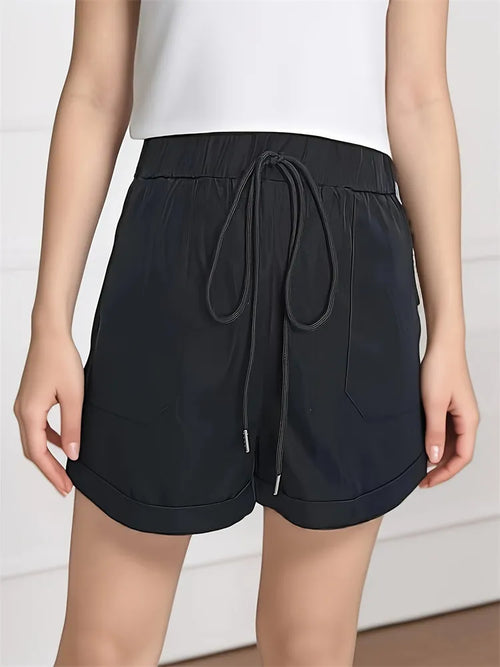 Casual Drawstring High Waist Shorts