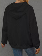 Full Size Embossed Lettering Casual Hoodie Plus Size