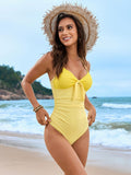 Lace Detail Crisscross Back One-Piece Swimwear