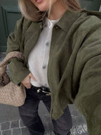 Zip Up Dropped Shoulder Jacket