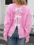 Bow-Back Round Neck Sweater