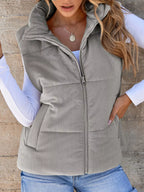Corduroy Zip Up Vest Coat