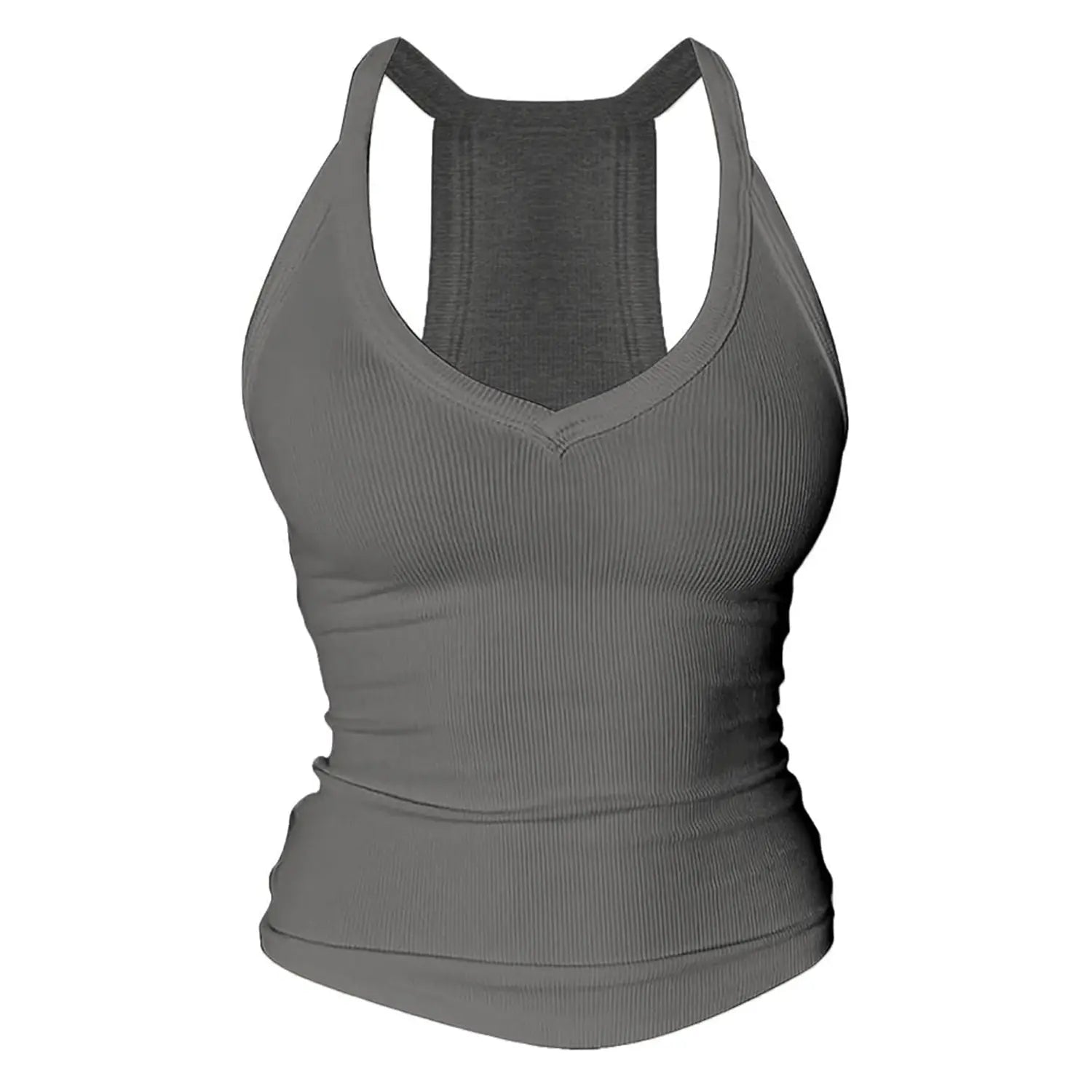 V Neck Cotton Tank Tops with Built-in Shelf Bra