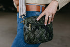SueEllen Quilted Small Crossbody Bag with Gold Cha