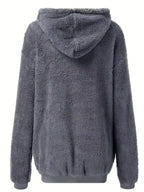 Fleece Zip-Up Drawstring Outerwear