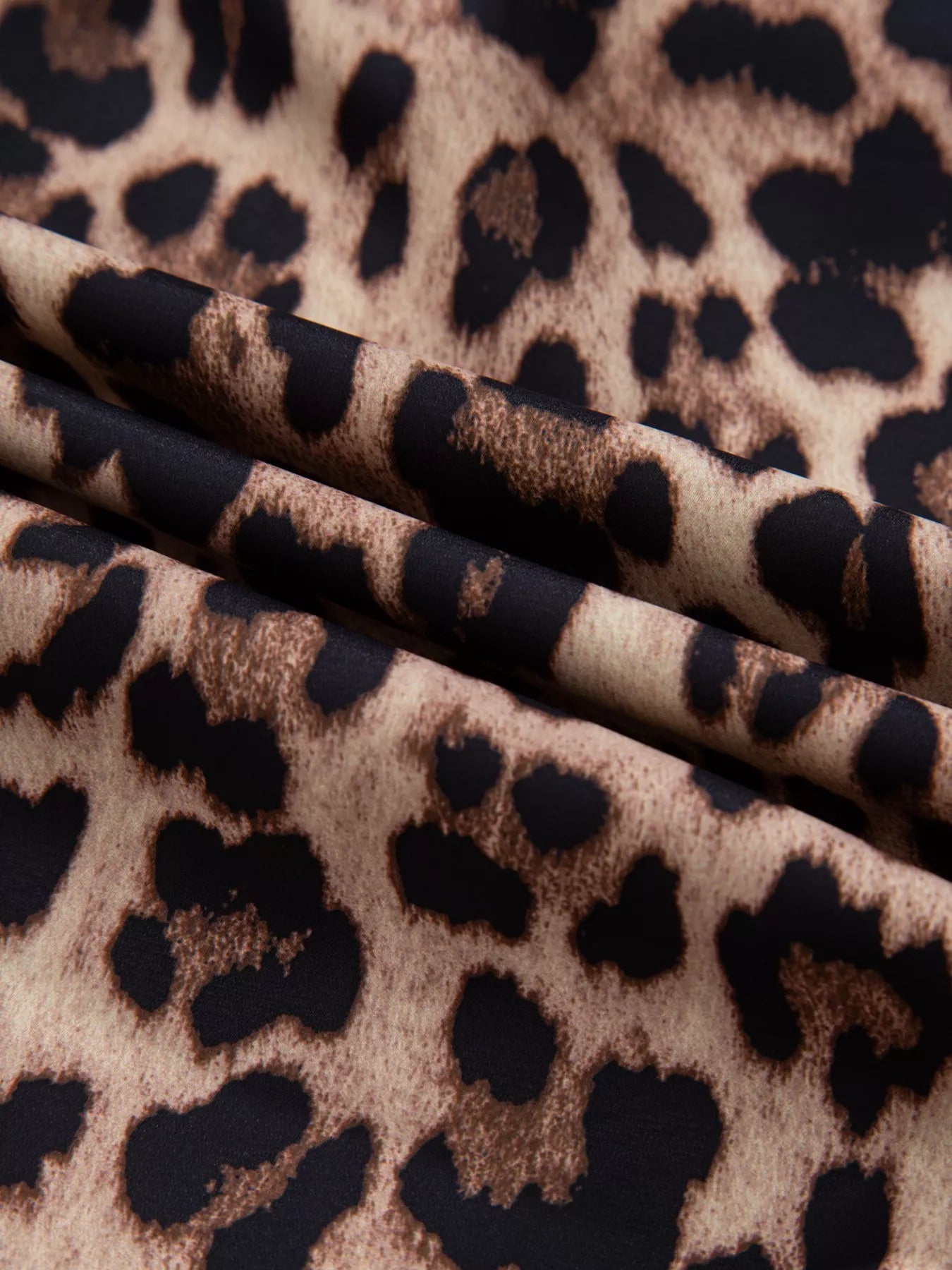 Leopard Print Button Down Lace Trim Short Sleeve Shirt