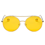 EUREKA | Unisex Round Tinted Lens Aviator Clear Glasses Balled Sunglasses