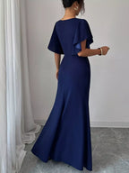 Surplice Flutter Sleeve Maxi Dress