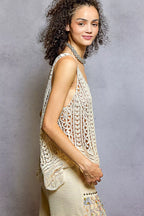 POL Crochet Fringe Hem Tank Top