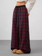 Plaid Wide Leg Pants