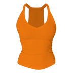 V Neck Cotton Tank Tops with Built-in Shelf Bra