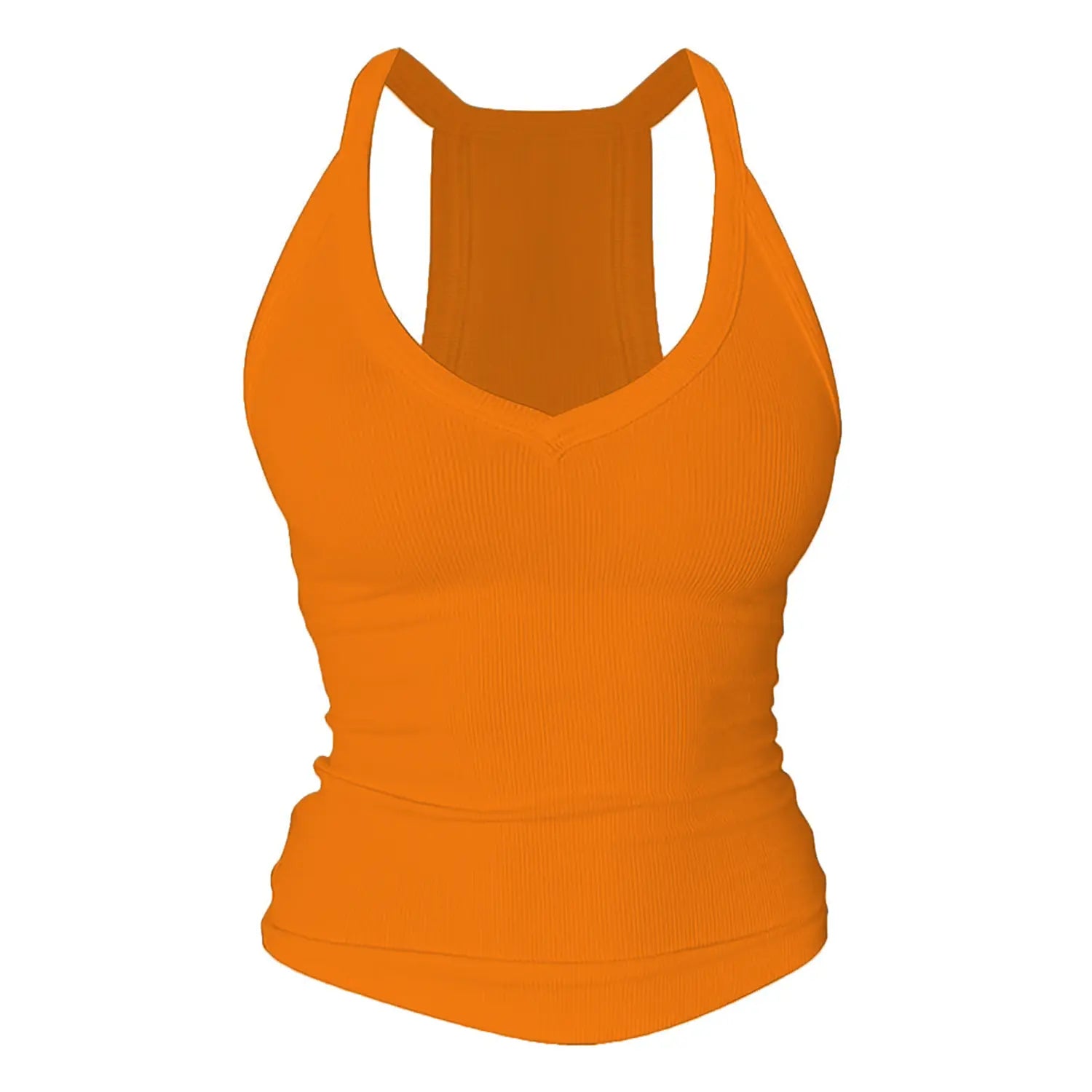V Neck Cotton Tank Tops with Built-in Shelf Bra