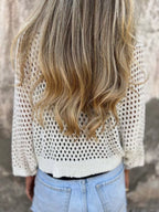 Tie-Front Crochet Knit Cover Up
