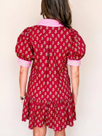Floral Print Ruffle Hem Mini Dress