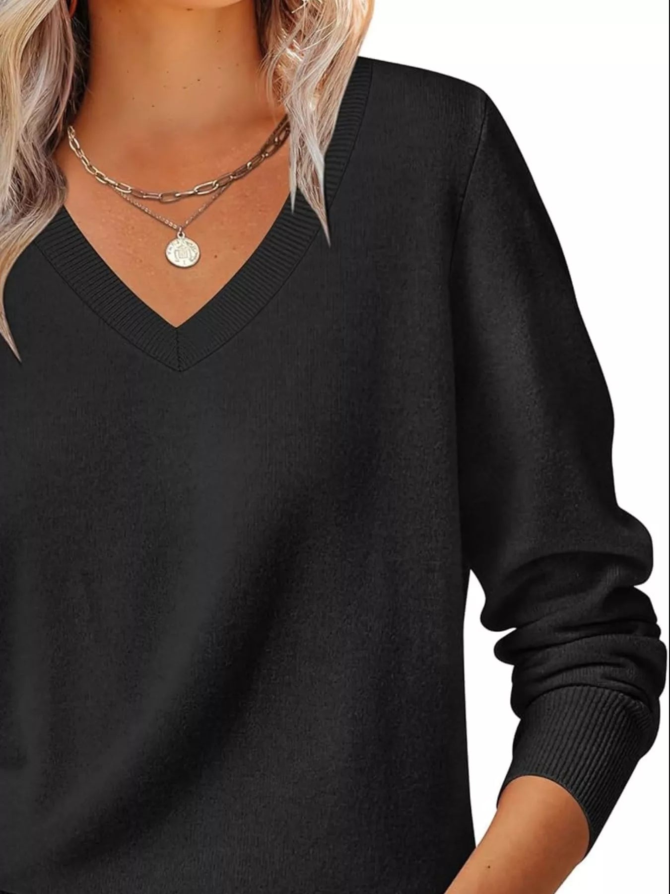 Classic V-Neck Long Sleeve Sweater