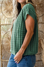 Textured Knit Cap Sleeve Sweater Vest