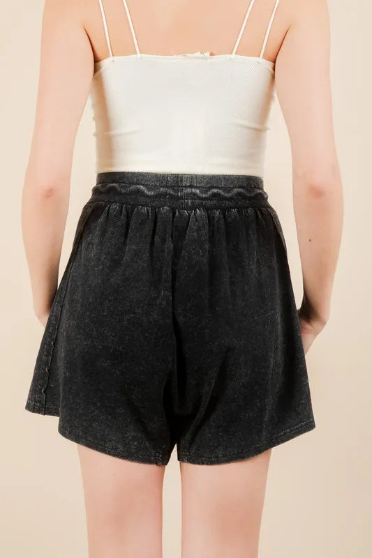 VERY J Mineral Washed Comfy Baggy Shorts