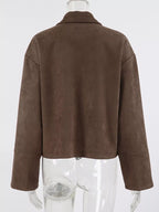 Zip-Up Dropped Shoulder Jacket