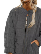 Quilted Zip Up Outerwear