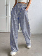 Striped High-Waisted Wide Leg Pants