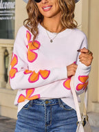 Floral Crew Neck Sweater