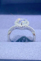 Adored 1 Carat Moissanite 925 Sterling Silver Heart Ring