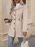 Collared Neck Button Up Coat