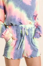 BiBi Tie Dye French Terry Shorts and Curly Edge