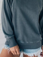 Full Size Crew Neck Raglan Sleeve Sweatshirt Plus Size