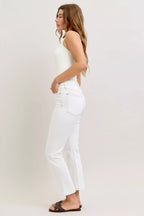 Judy Blue Contrast Stitching Cropped Flare Jeans