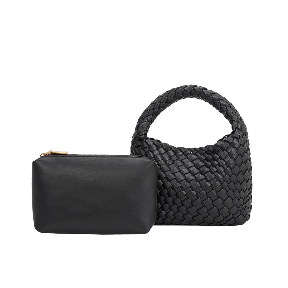 Sylvie Black Recycled Vegan Top Handle Bag